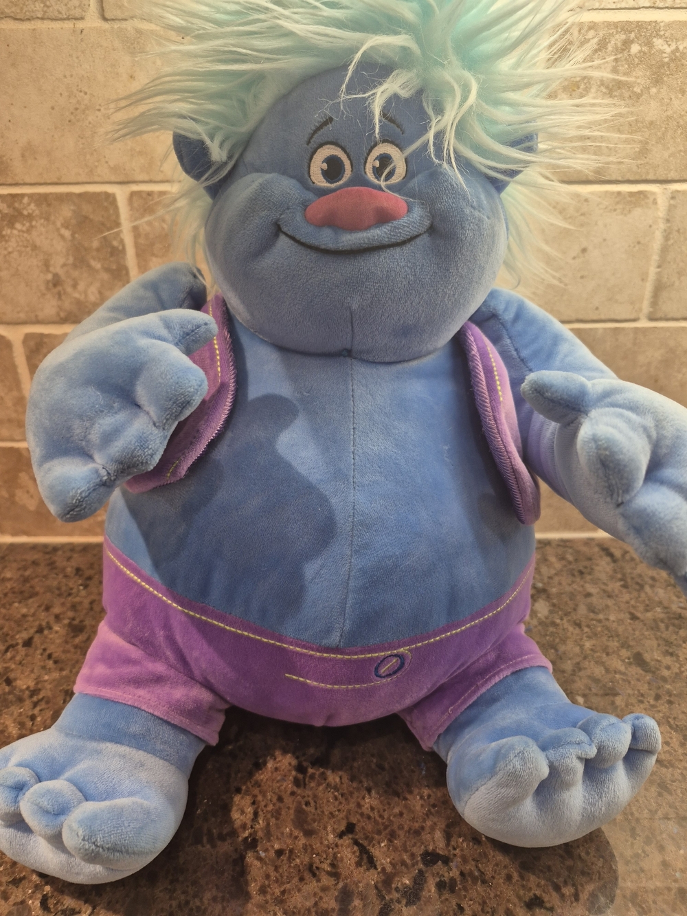 Dreamworks Trolls Biggie Stuffed Animal Plush 14” Blue 2016